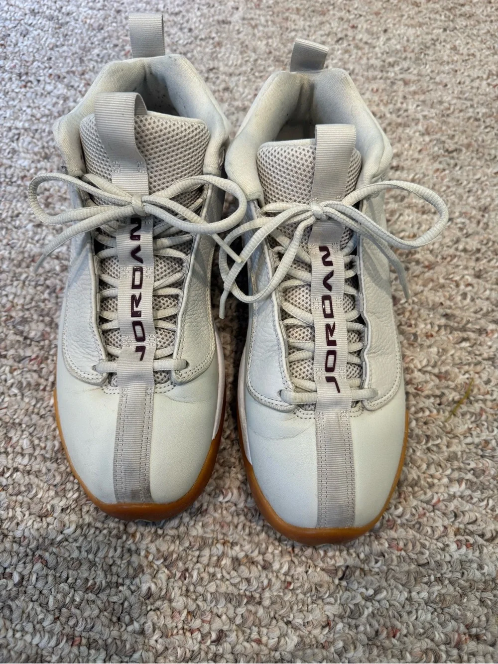 Jordan Light Gray and Gum Low-Top Sneakers